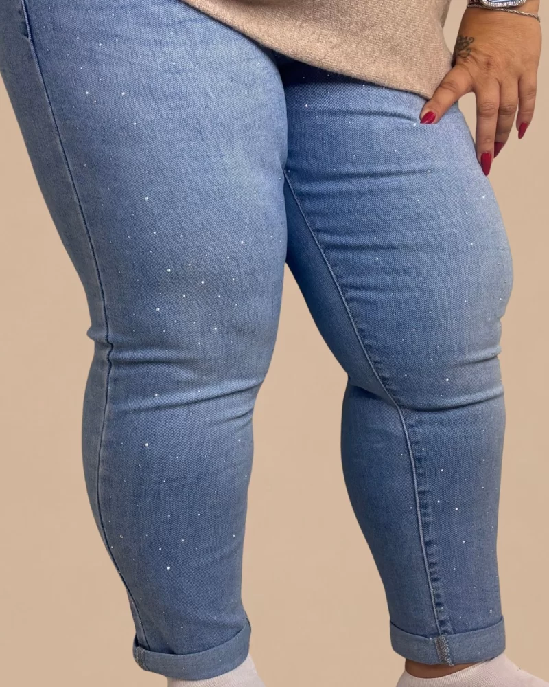 'Silver Crystal' Mom fit farmernadrág