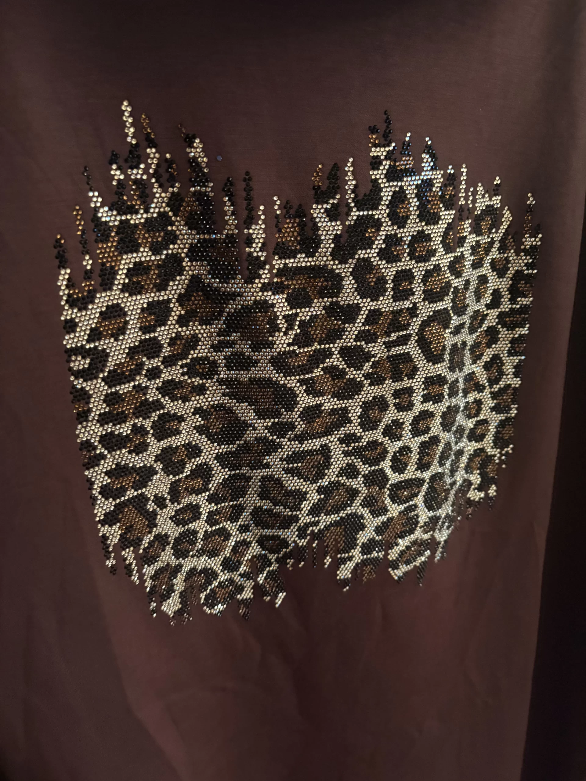 'Leo Sparkle' barna, leopárdmintás, strasszköves tunika – 2. nézet