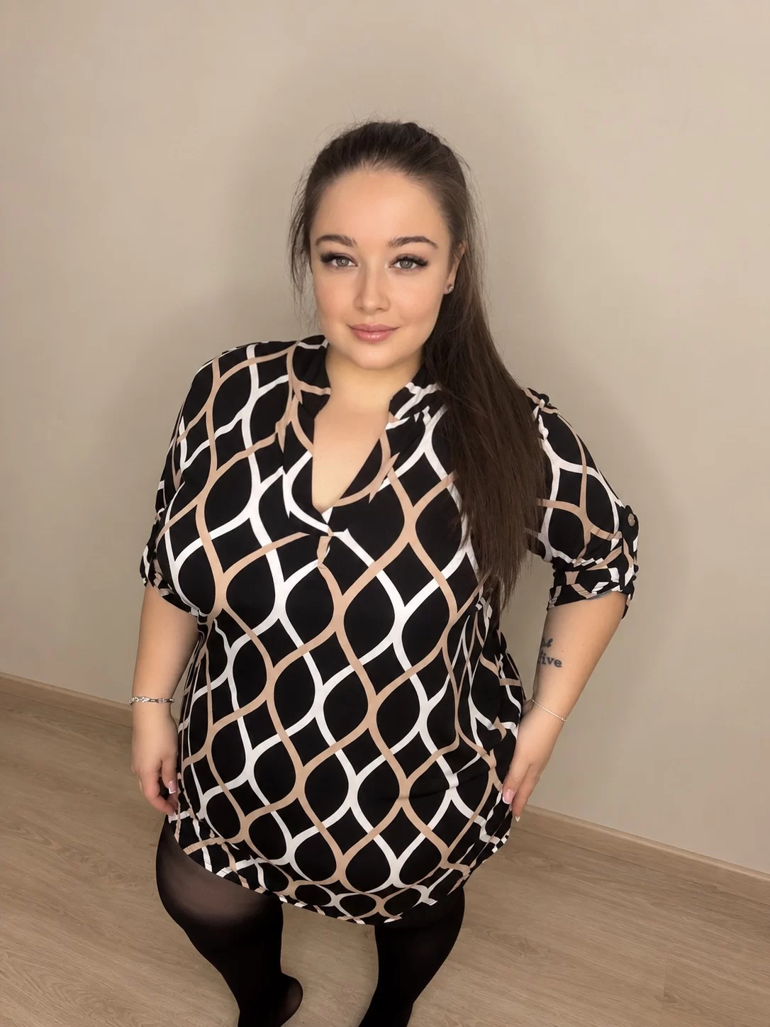 'Geo' – hullám mintás plus size tunika